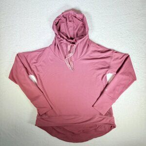 Champion Womens M Long Sleeve Active High Low Pullover Hoodie Pink/Purple Velvet